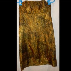 KENSIE Size 4 Green Yellow Black Silk Dress
